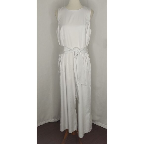 Antonio Melani Jumpsuit 12 White Sleeveless Wide Leg Crew Neck Adelaide - Picture 4 of 10
